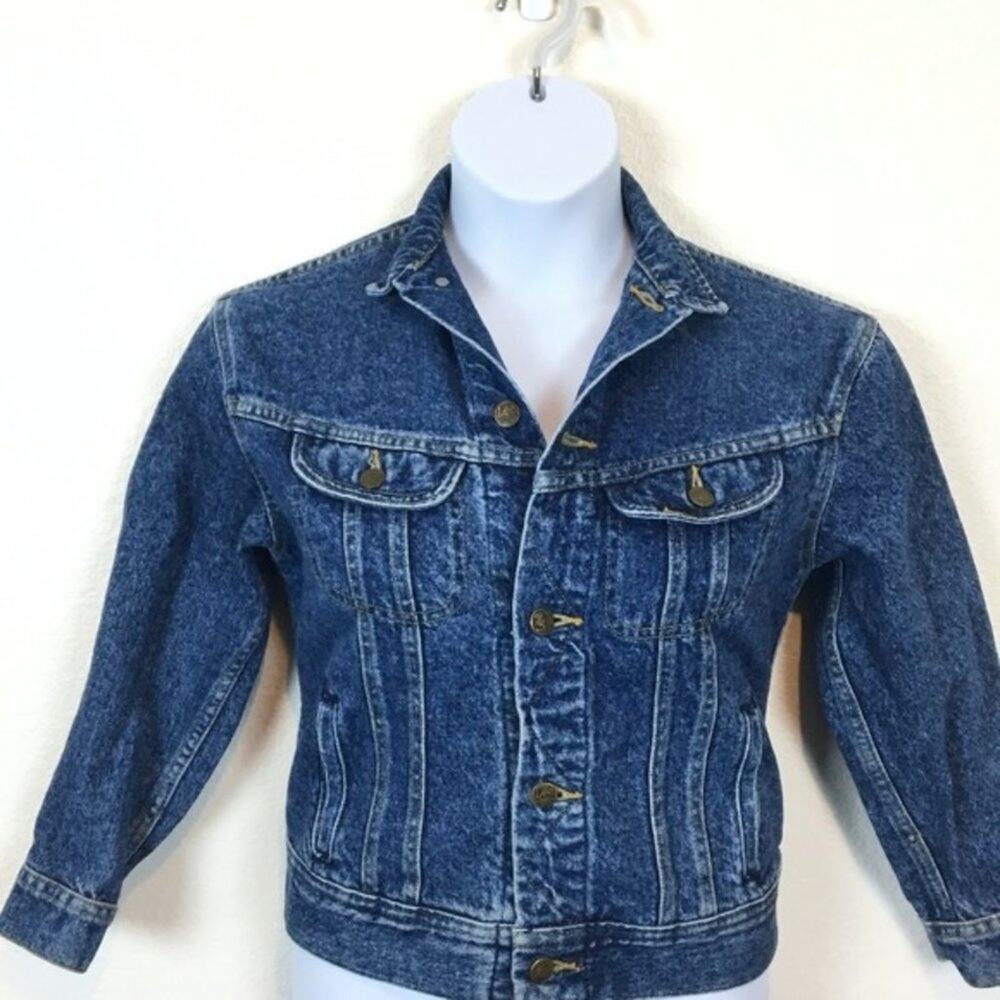 Lee Denim Jacket Retro Vintage 80s Short Women's Size M or Small